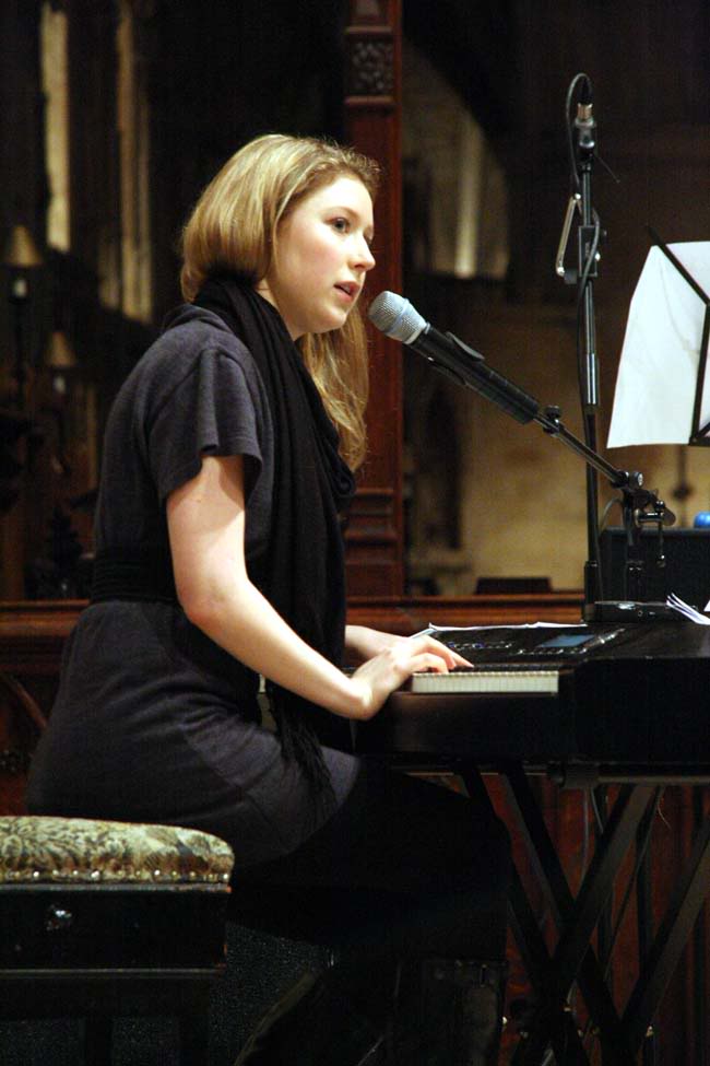 Hayley on keyboards at Tewkesbury 2009