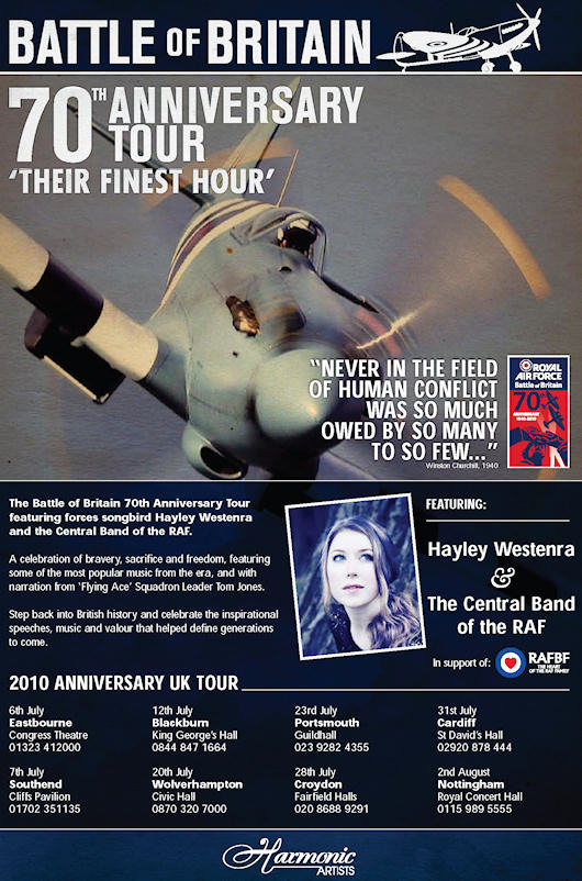 Hayley Westenra & RAF Central Band - Battle of Britain 70th Anniversary Tour poster