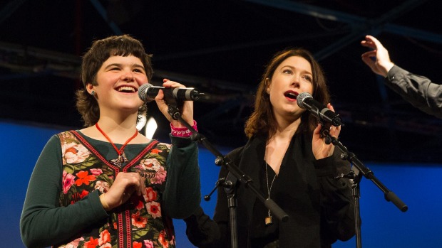 Deborah Barkley, 14, is a massive Hayley Westenra fan. Her dying wish came true when she got to sing with her idol alongside the Christchurch Symphony Orchestra at the Air Force Museum.  KIRK HARGREAVES / FAIRFAXNZ  